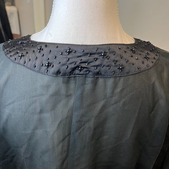 NWT Steve Madden Black Sheer Evening Beaded Cocoon Cardigan, One Size - Picture 10 of 16